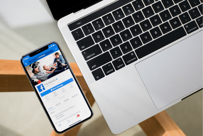 Facebook App & Laptop