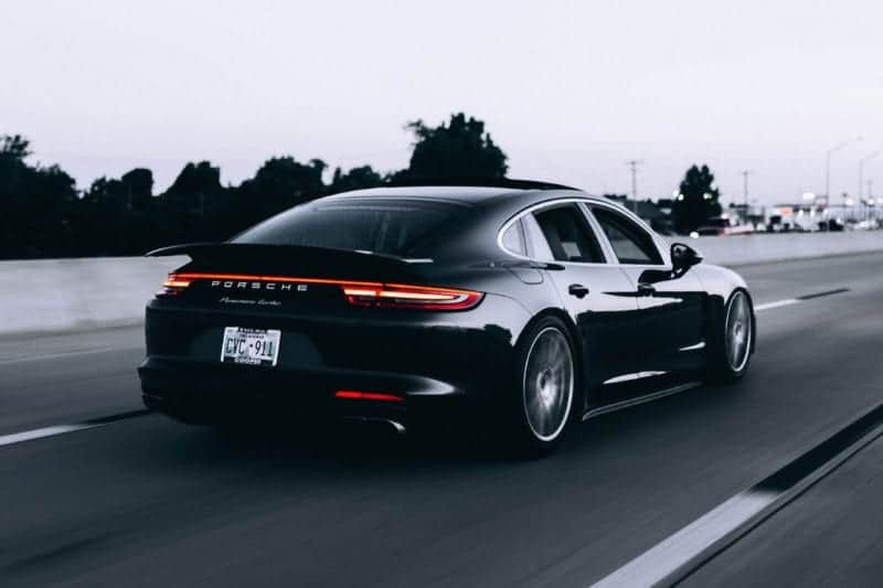 Sleek black Porsche